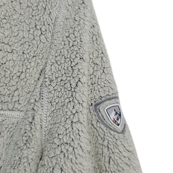 Kuhl Gray Avolan 1/4 Snap Top Sherpa Fleece Sweater Size Small - Picture 5 of 5